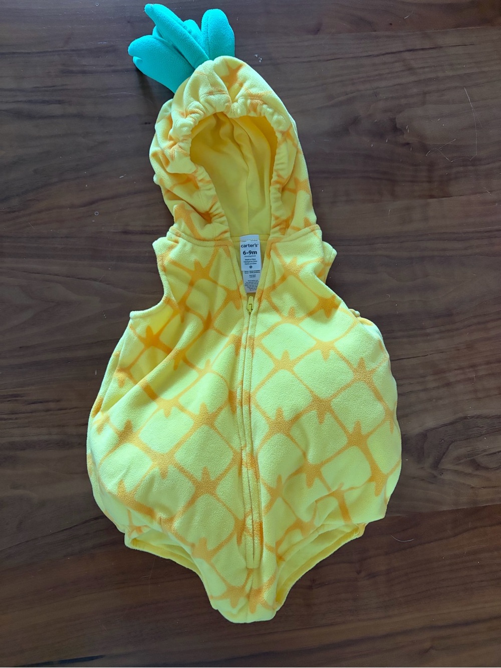 Carter's Yellow Pineapple-Print Hooded One-Piece with Green Top